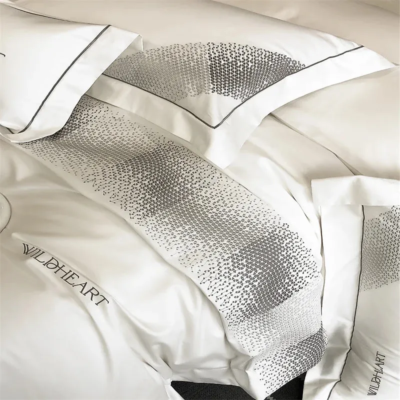 Flytonn-Luxury Embroidery Bedding Set, 1000TC Egyptian Cotton, Soft Duvet Cover Set, Bed Sheet, Pillowcases, King, Queen Size Bed Sets