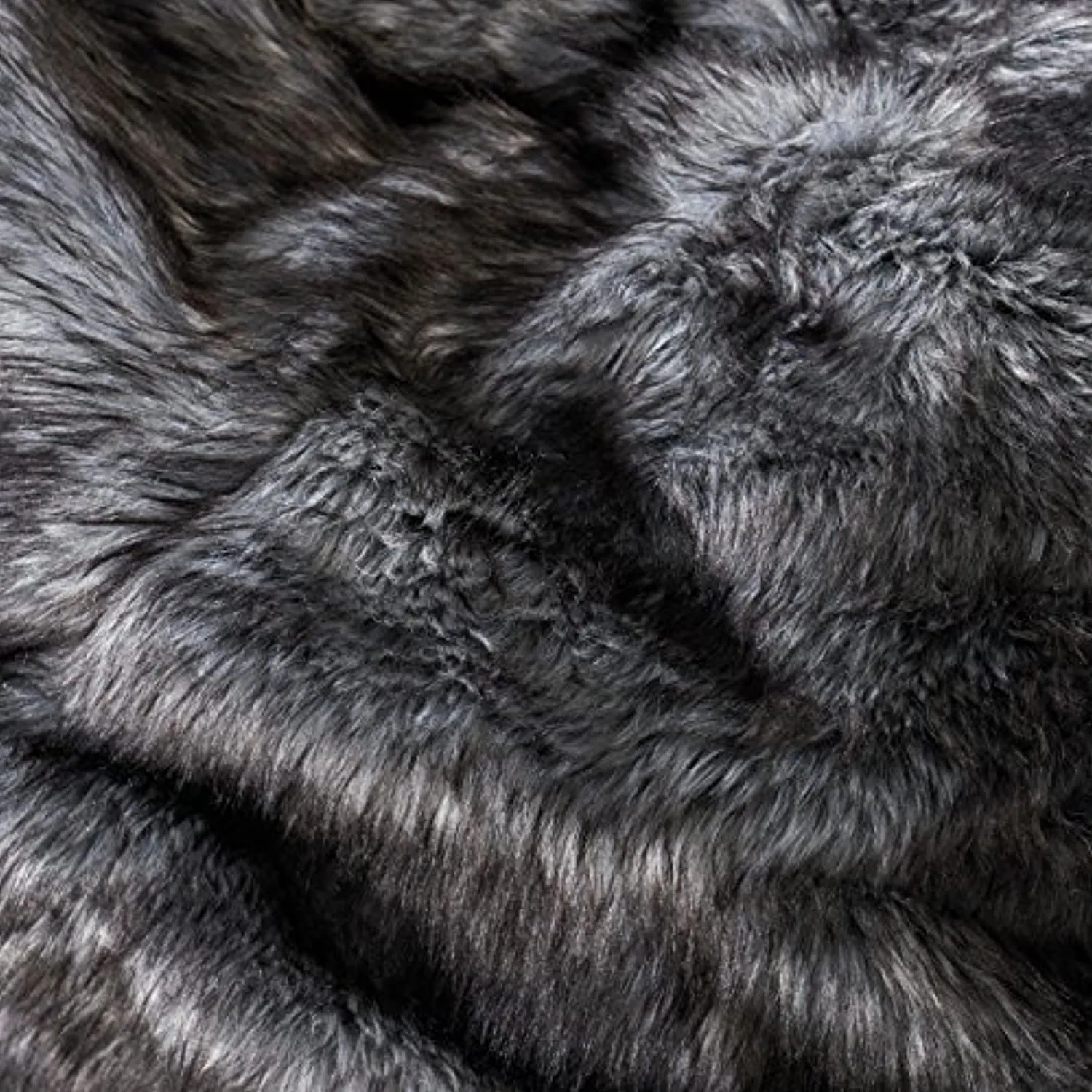 Furry Glam Black and White Streak Faux Fur 3 Ft. Bean Bag