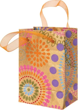 Gold Medallion Print 6" Paper Gift Bag