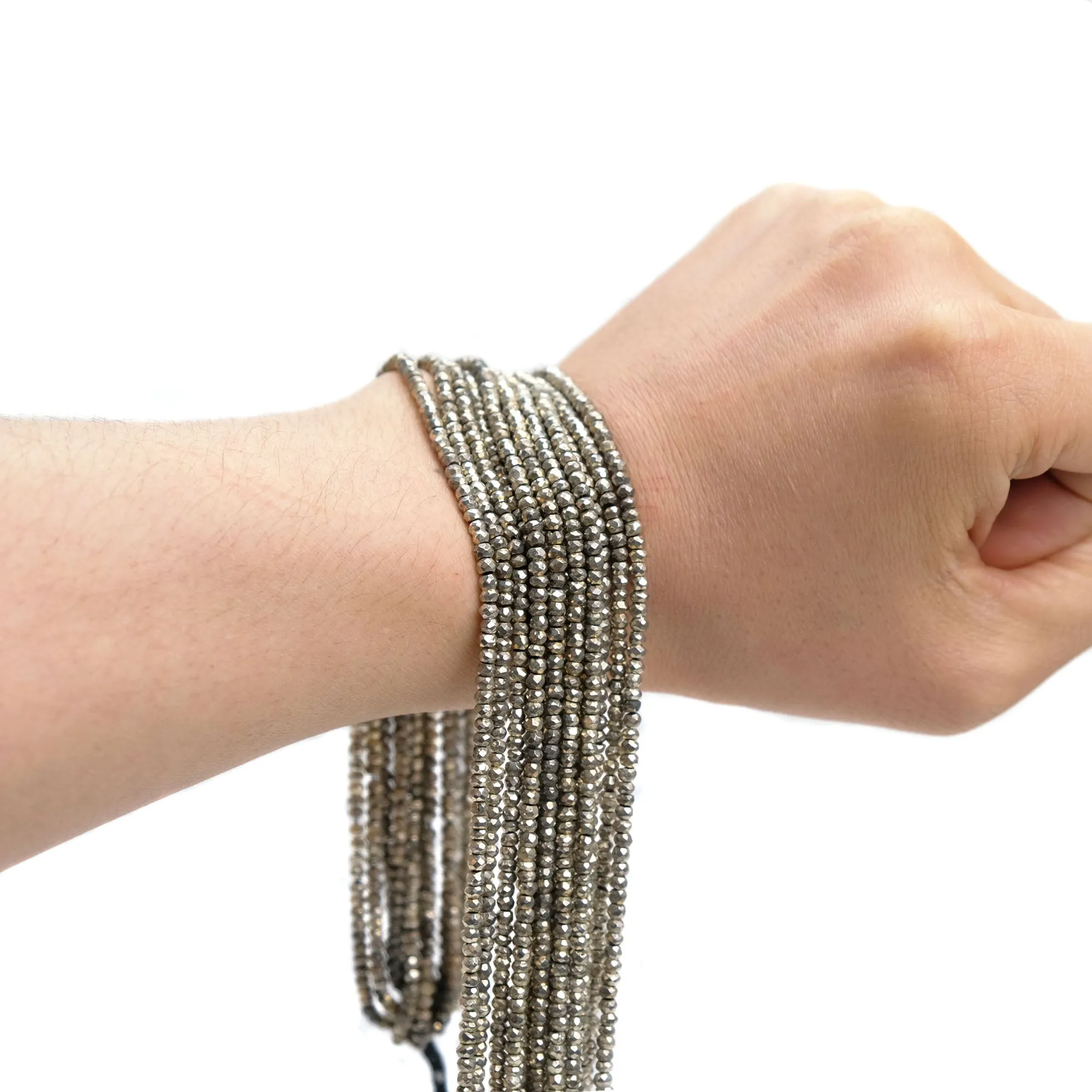 Gold Plated Pyrite 3mm Faceted Rondelles