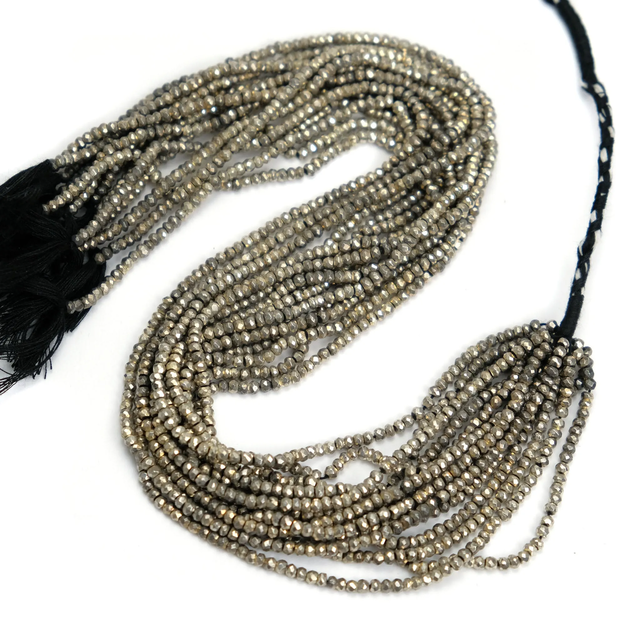 Gold Plated Pyrite 3mm Faceted Rondelles