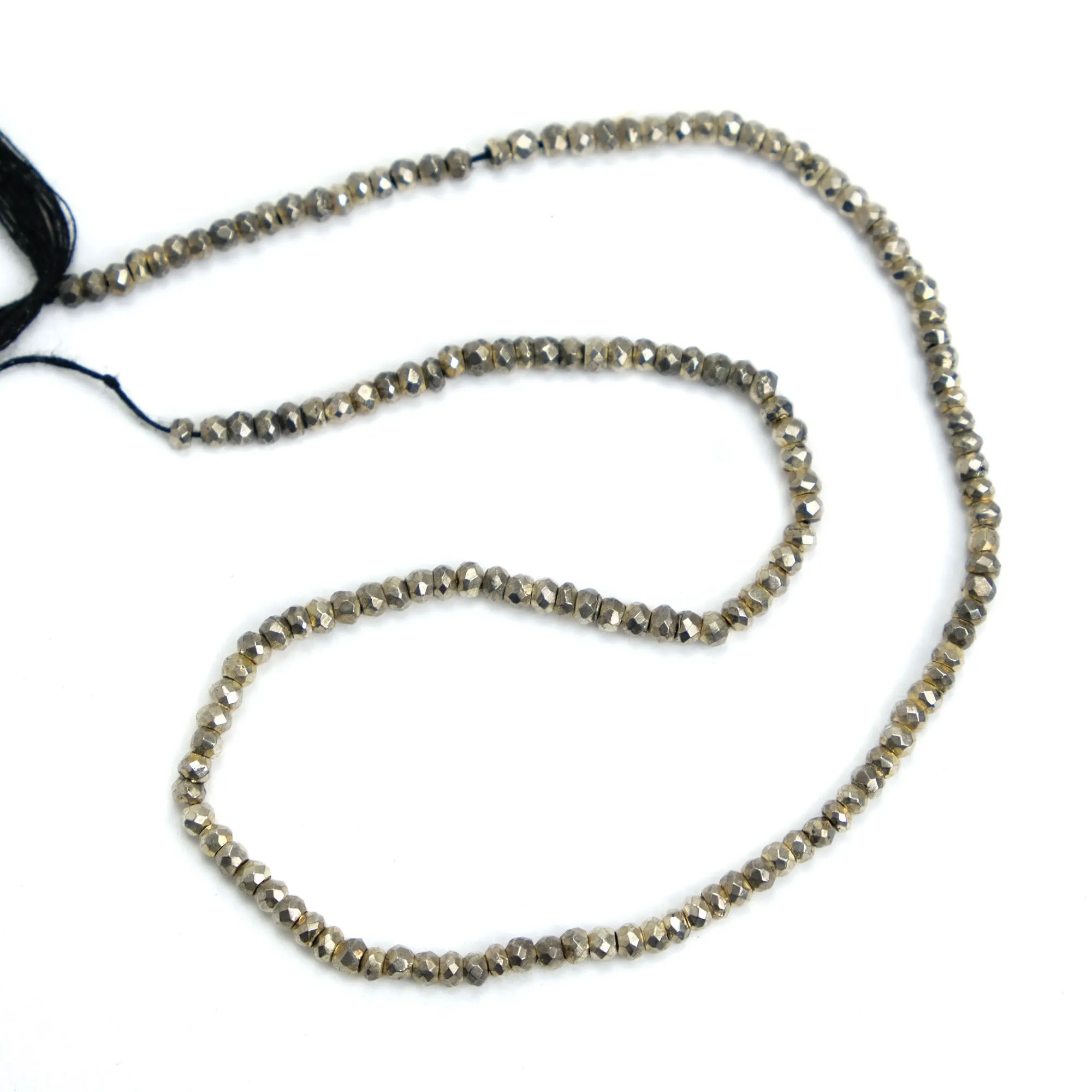 Gold Plated Pyrite 3mm Faceted Rondelles
