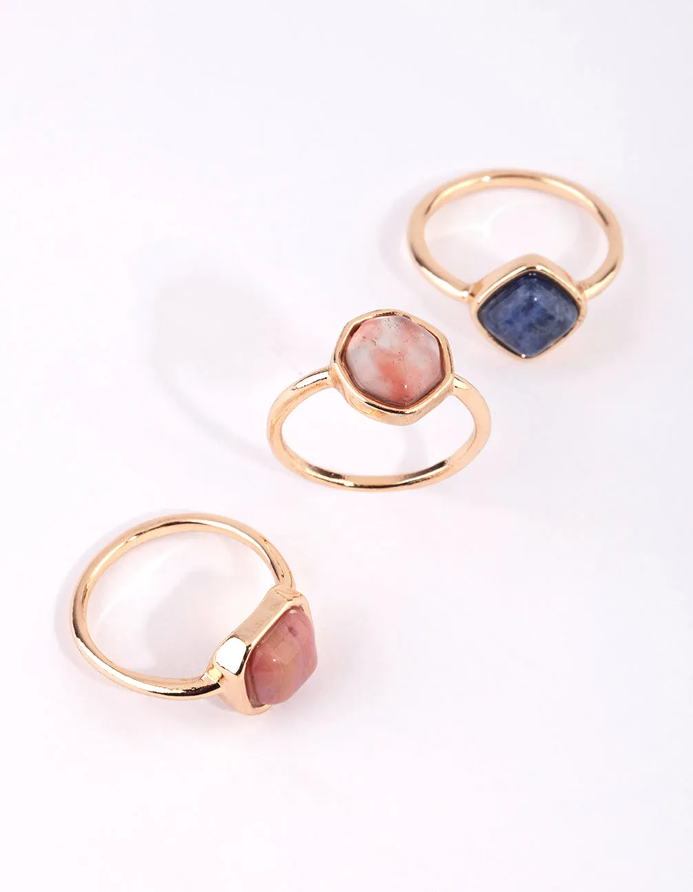 Gold Semi-Precious Ring Pack