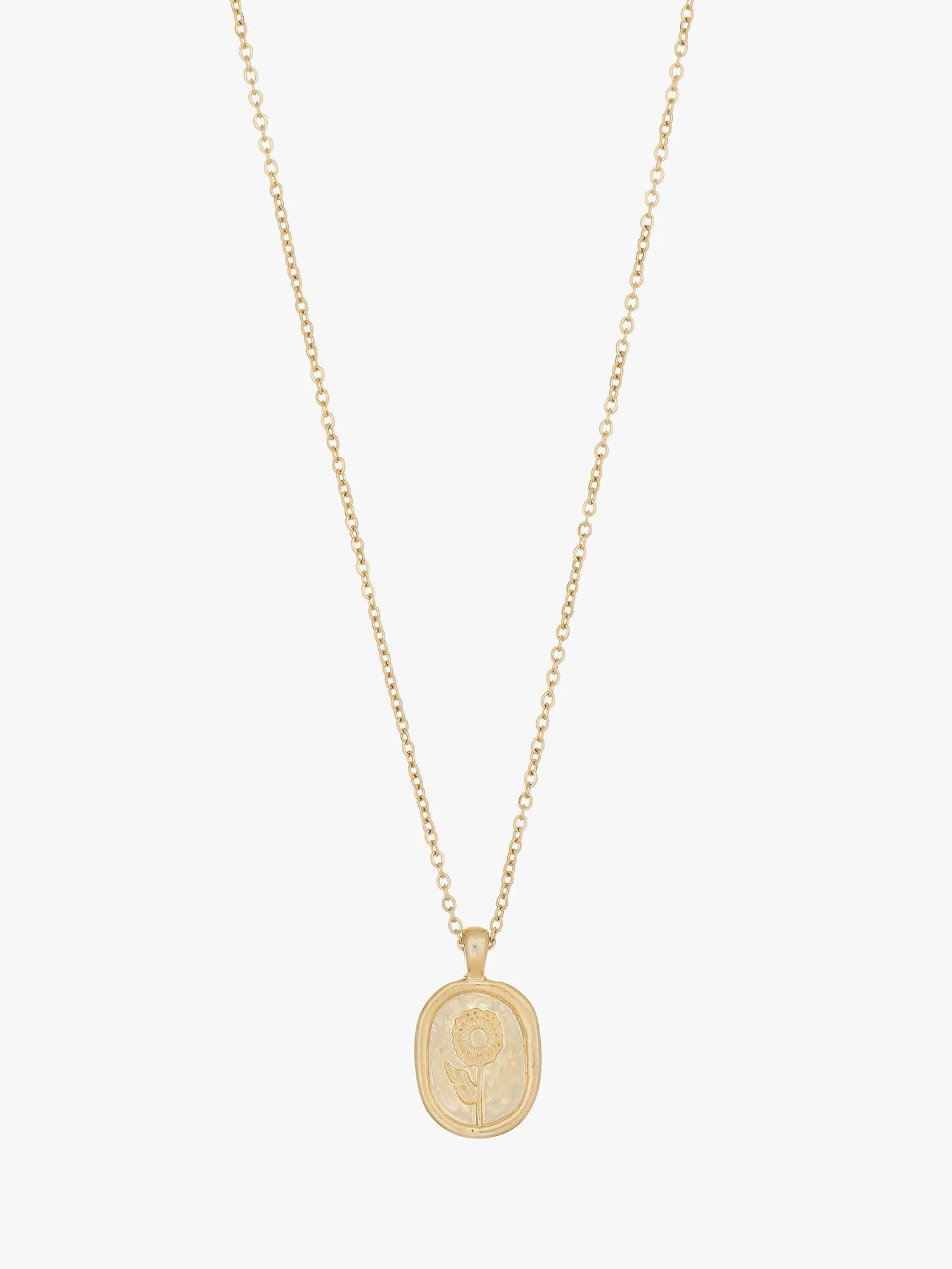 Gold-Tone Floral Pendant Necklace
