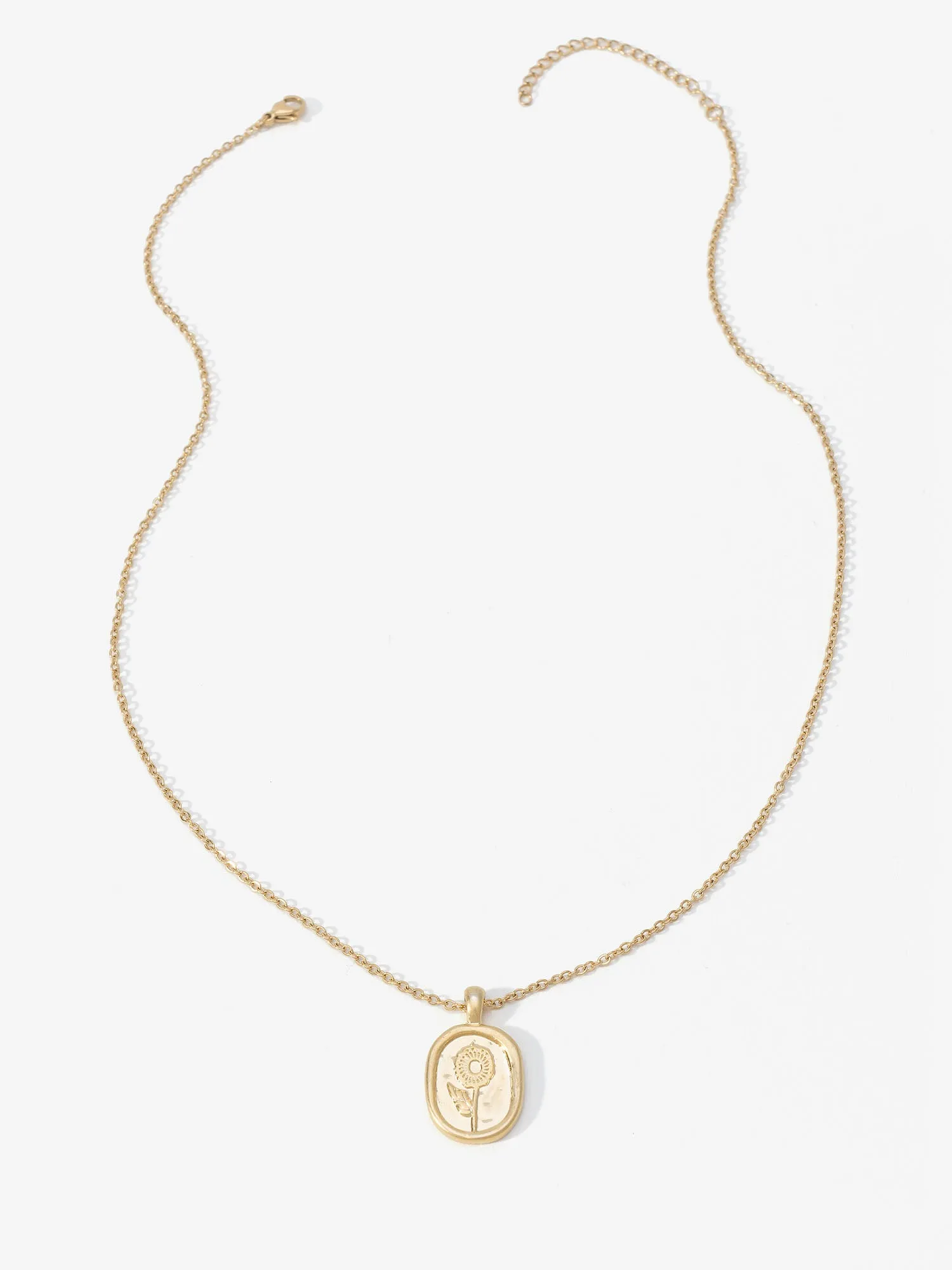 Gold-Tone Floral Pendant Necklace