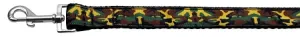 Green Camo Nylon Dog Leash 3-8 Inch Wide 4ft Long