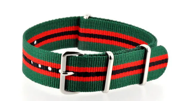Green Red Black G10 Military Nylon Strap