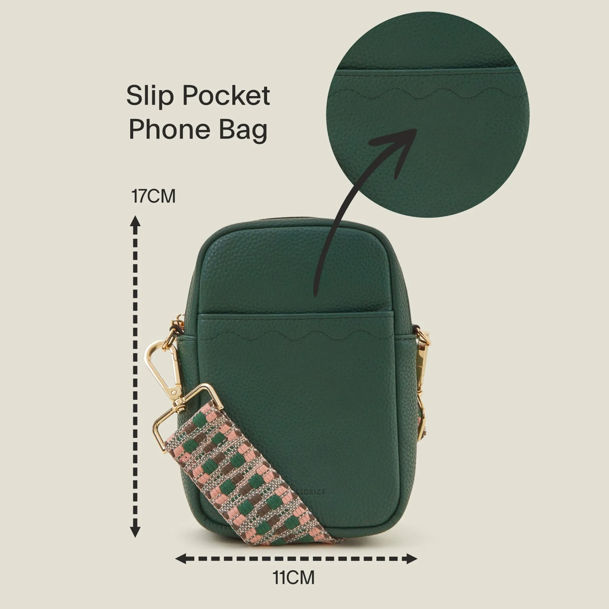 Green Slip Pocket Phone Bag