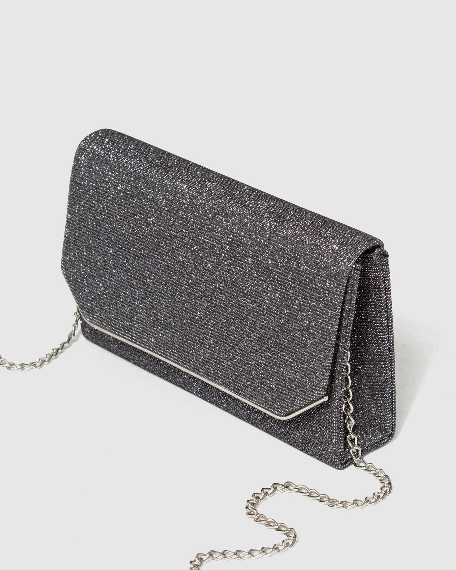Gunmetal Penny Flap Clutch Bag