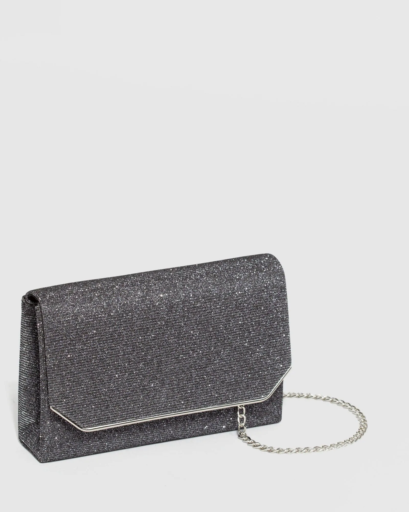 Gunmetal Penny Flap Clutch Bag