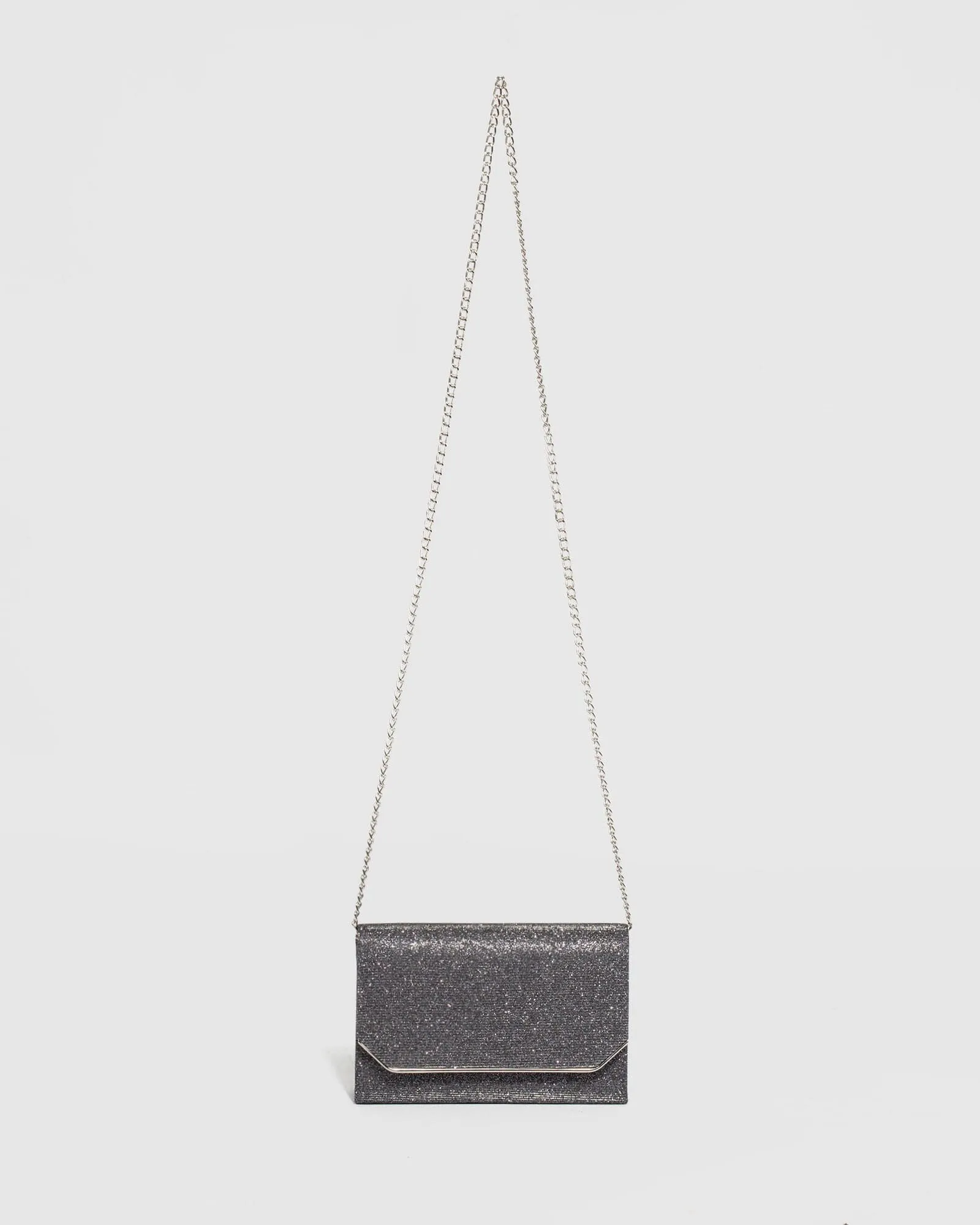 Gunmetal Penny Flap Clutch Bag