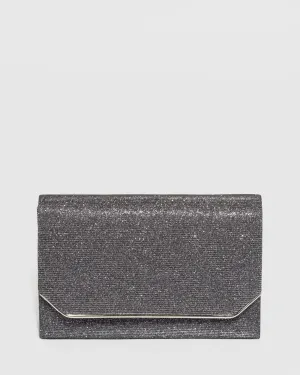 Gunmetal Penny Flap Clutch Bag
