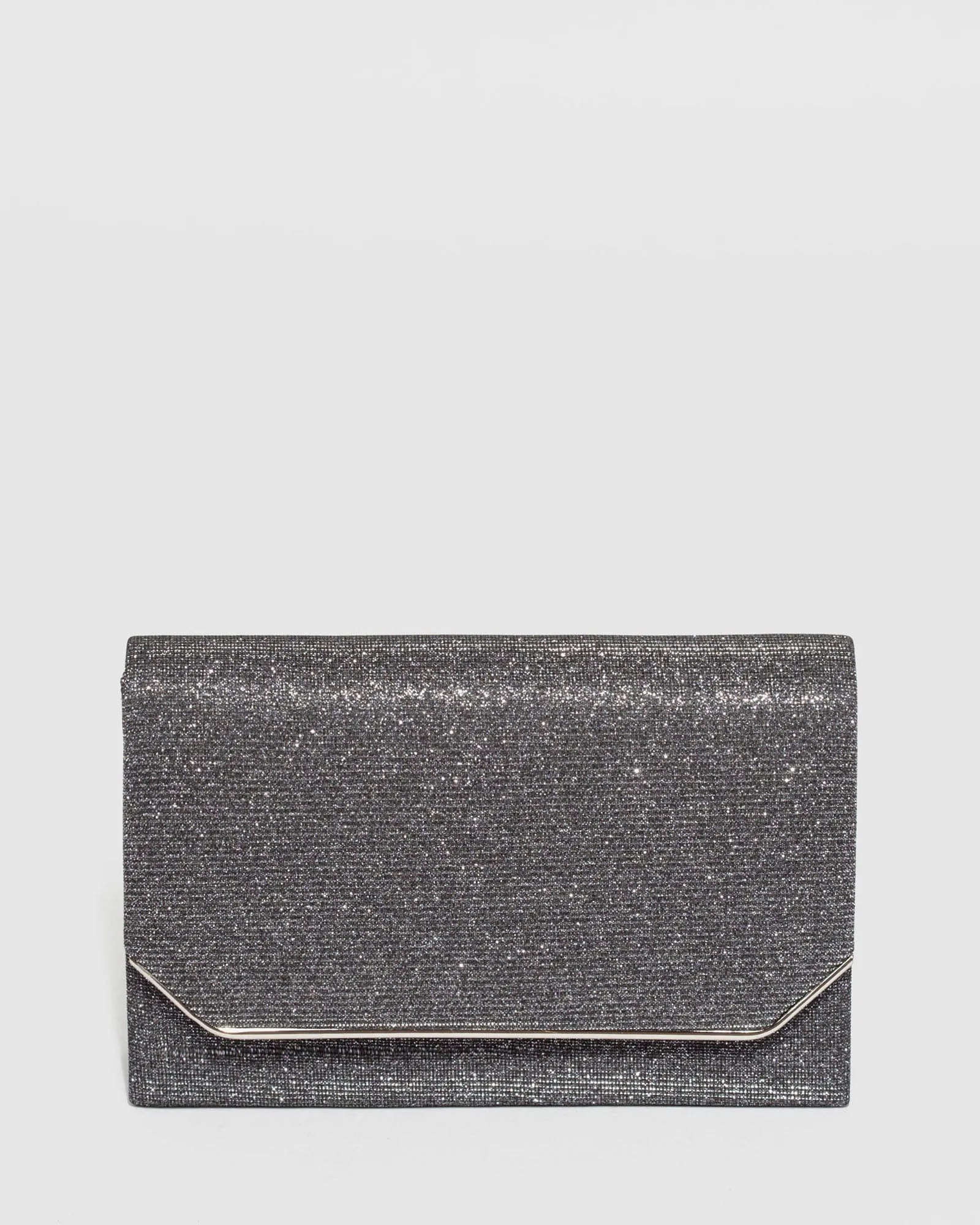 Gunmetal Penny Flap Clutch Bag