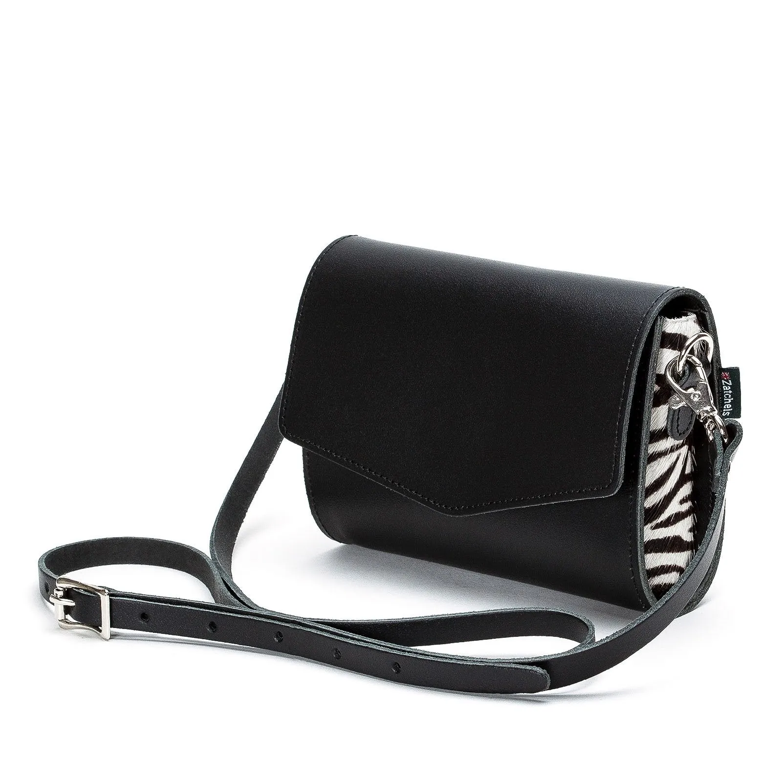 Handmade Leather Clutch Bag - Zebra