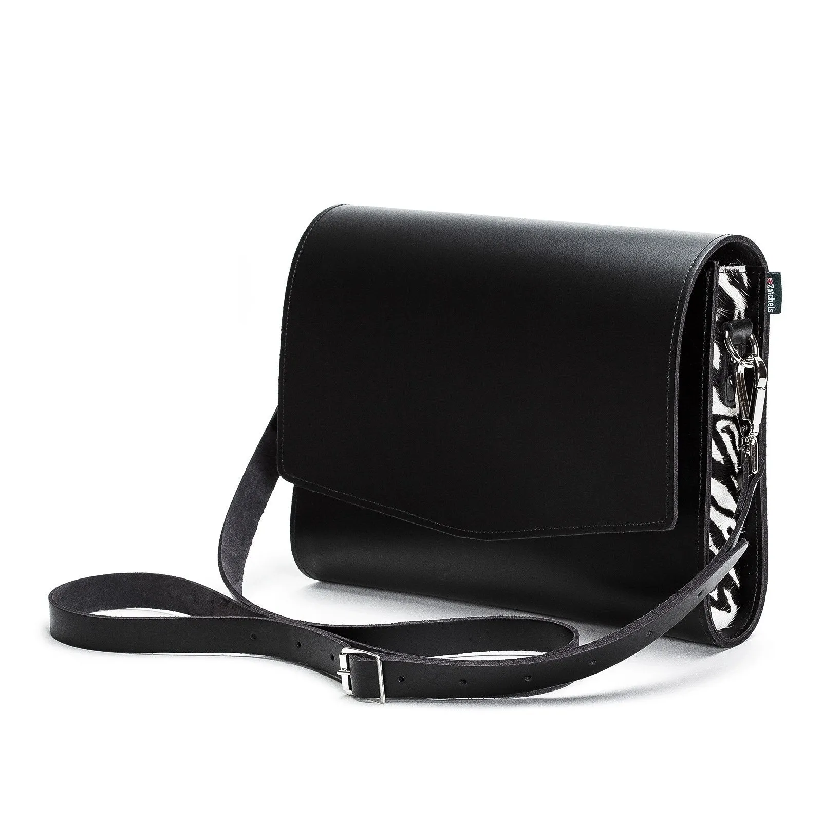 Handmade Leather Clutch Bag - Zebra