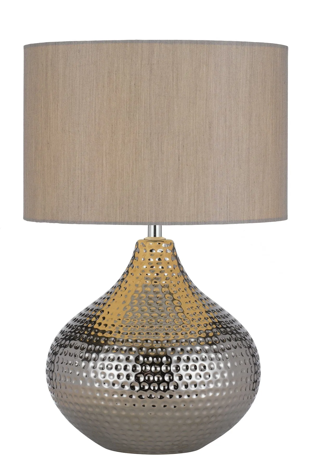 Hanoi SIlver Gloss Ceramic Dimple Table Lamp