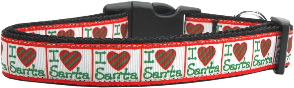 I Heart Santa Nylon Dog Collar Sm