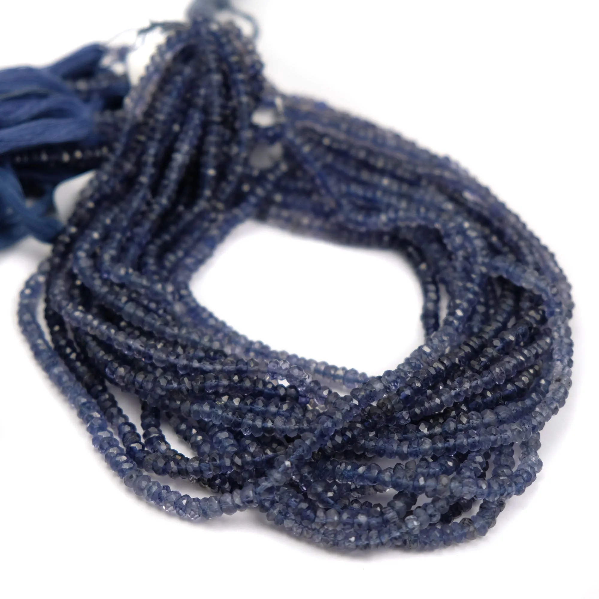 Iolite 4mm Faceted Rondelles