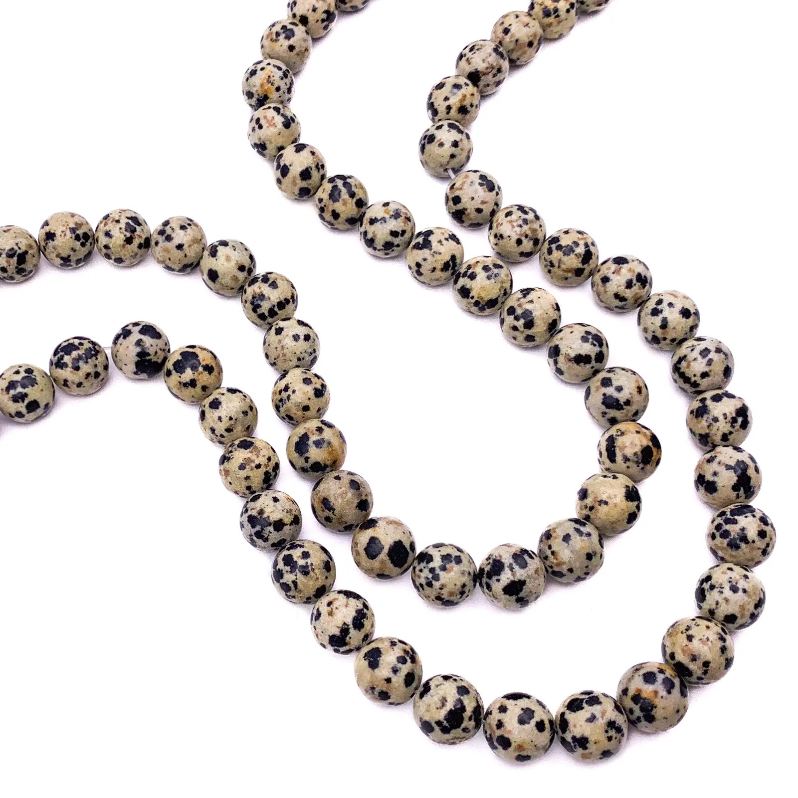 Jasper Dalmatian 10.5mm Smooth Rounds Bead Strand
