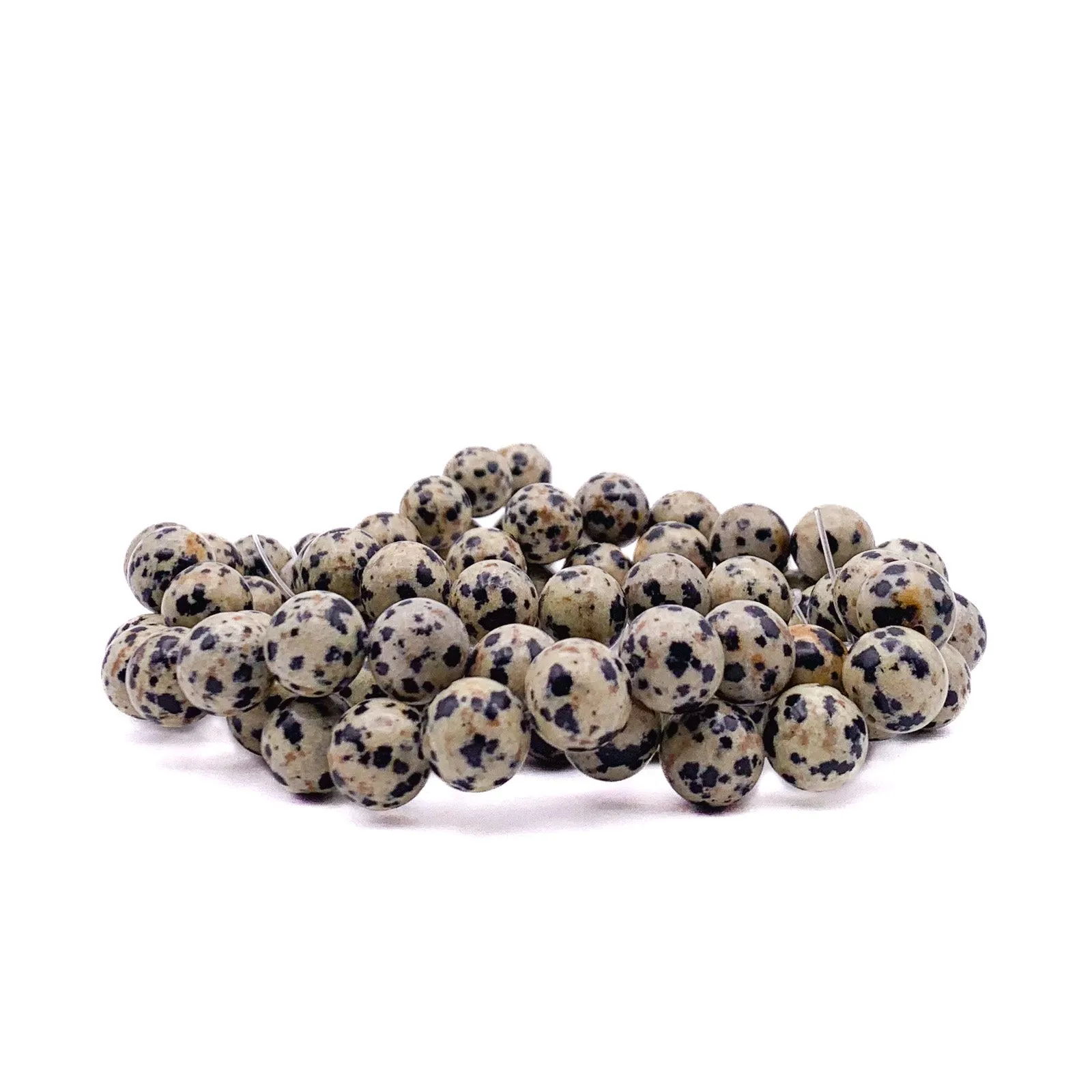 Jasper Dalmatian 10.5mm Smooth Rounds Bead Strand