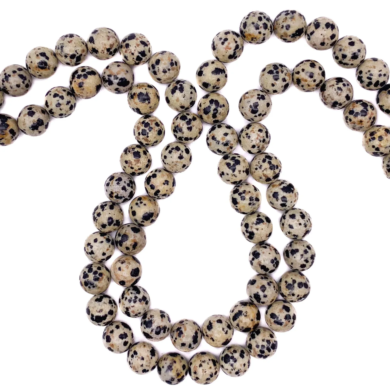 Jasper Dalmatian 10.5mm Smooth Rounds Bead Strand