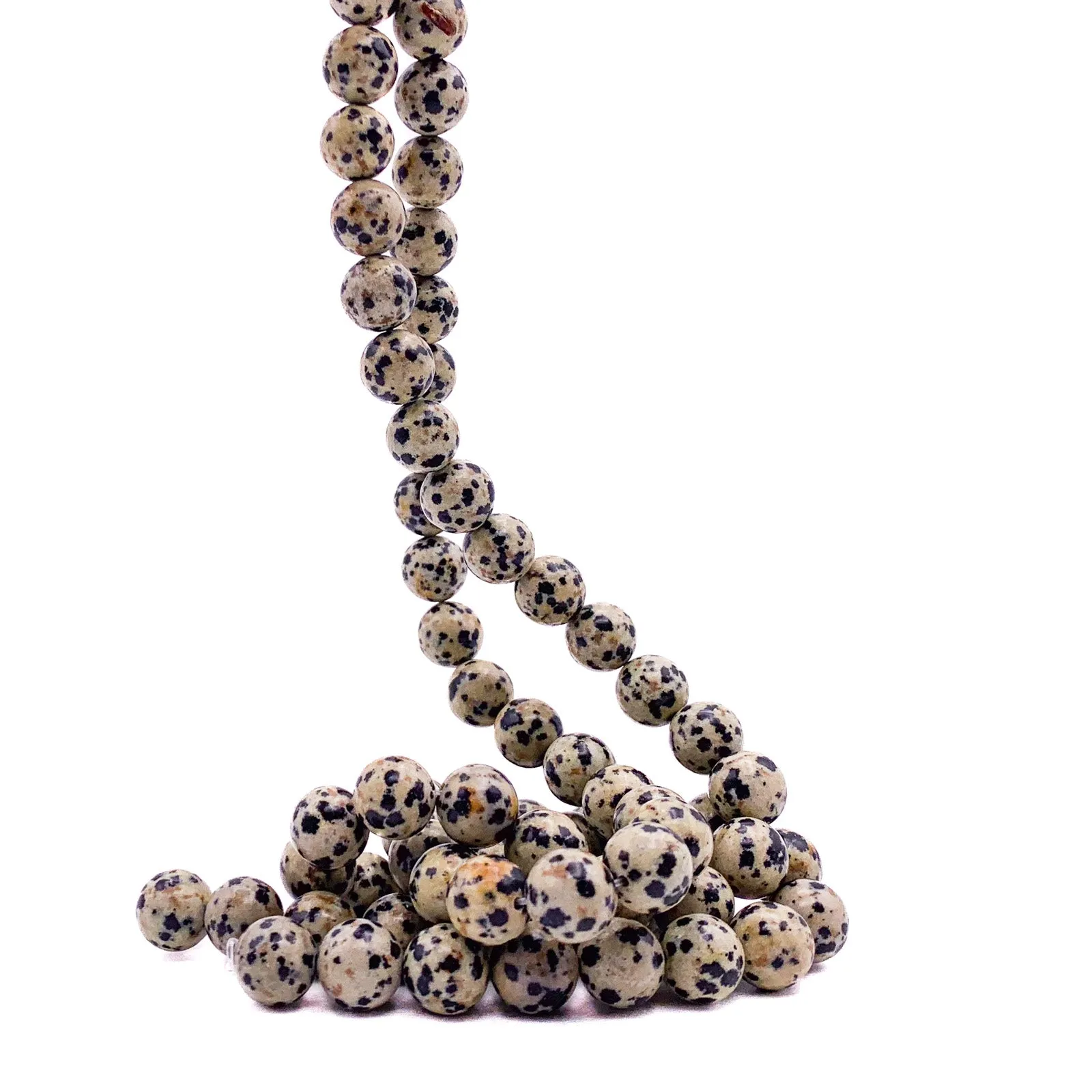 Jasper Dalmatian 10.5mm Smooth Rounds Bead Strand