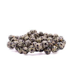 Jasper Dalmatian 10.5mm Smooth Rounds Bead Strand