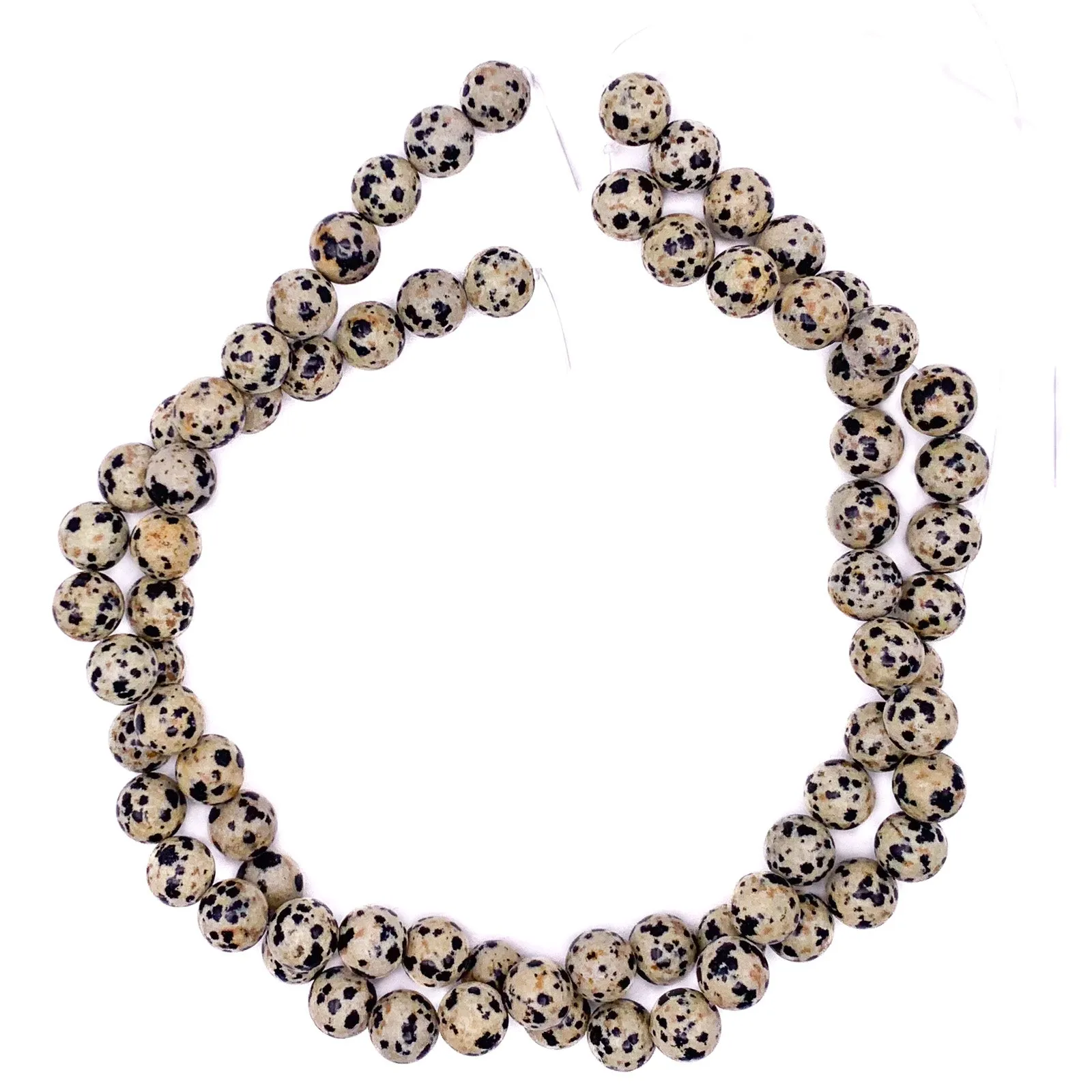 Jasper Dalmatian 10.5mm Smooth Rounds Bead Strand