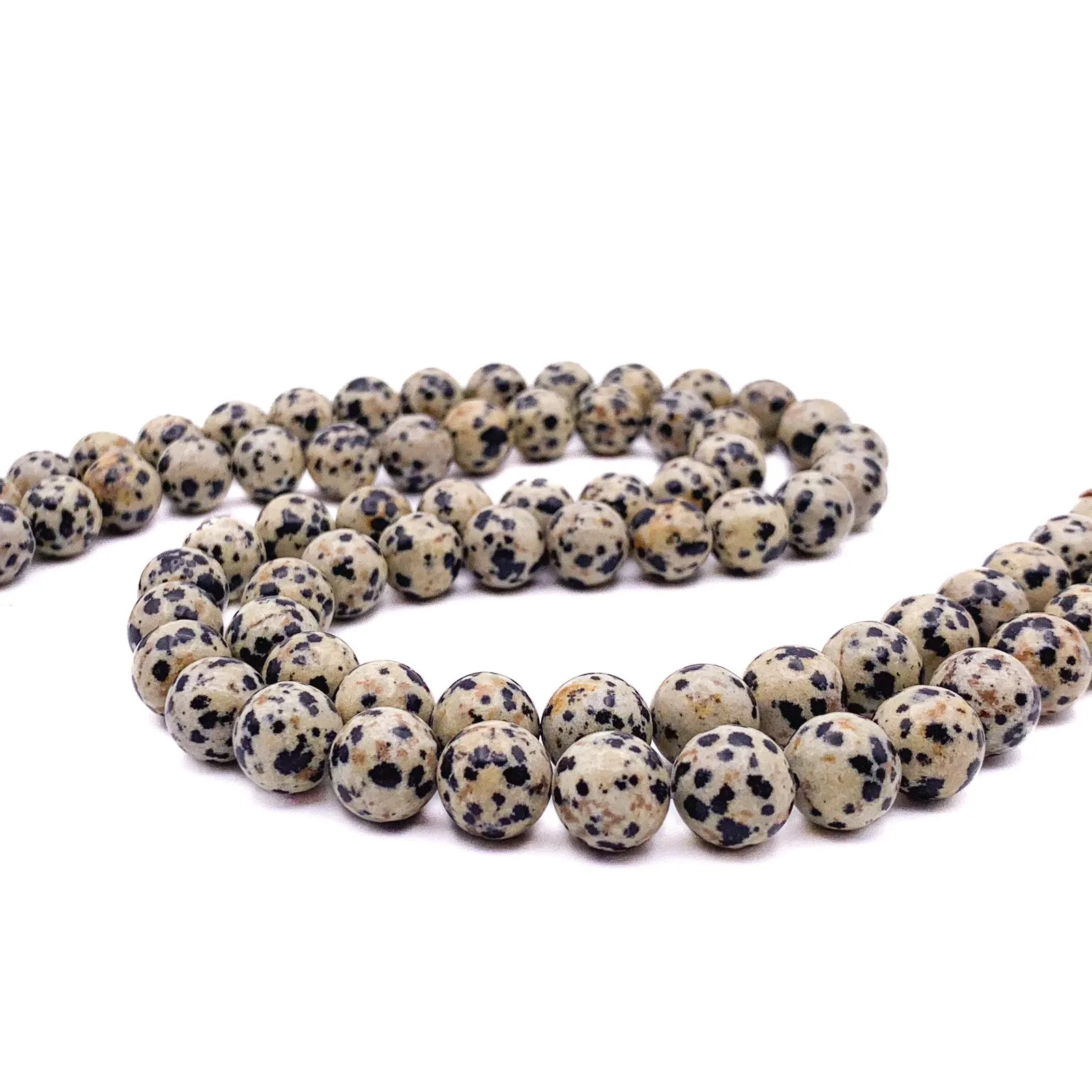 Jasper Dalmatian 10.5mm Smooth Rounds Bead Strand