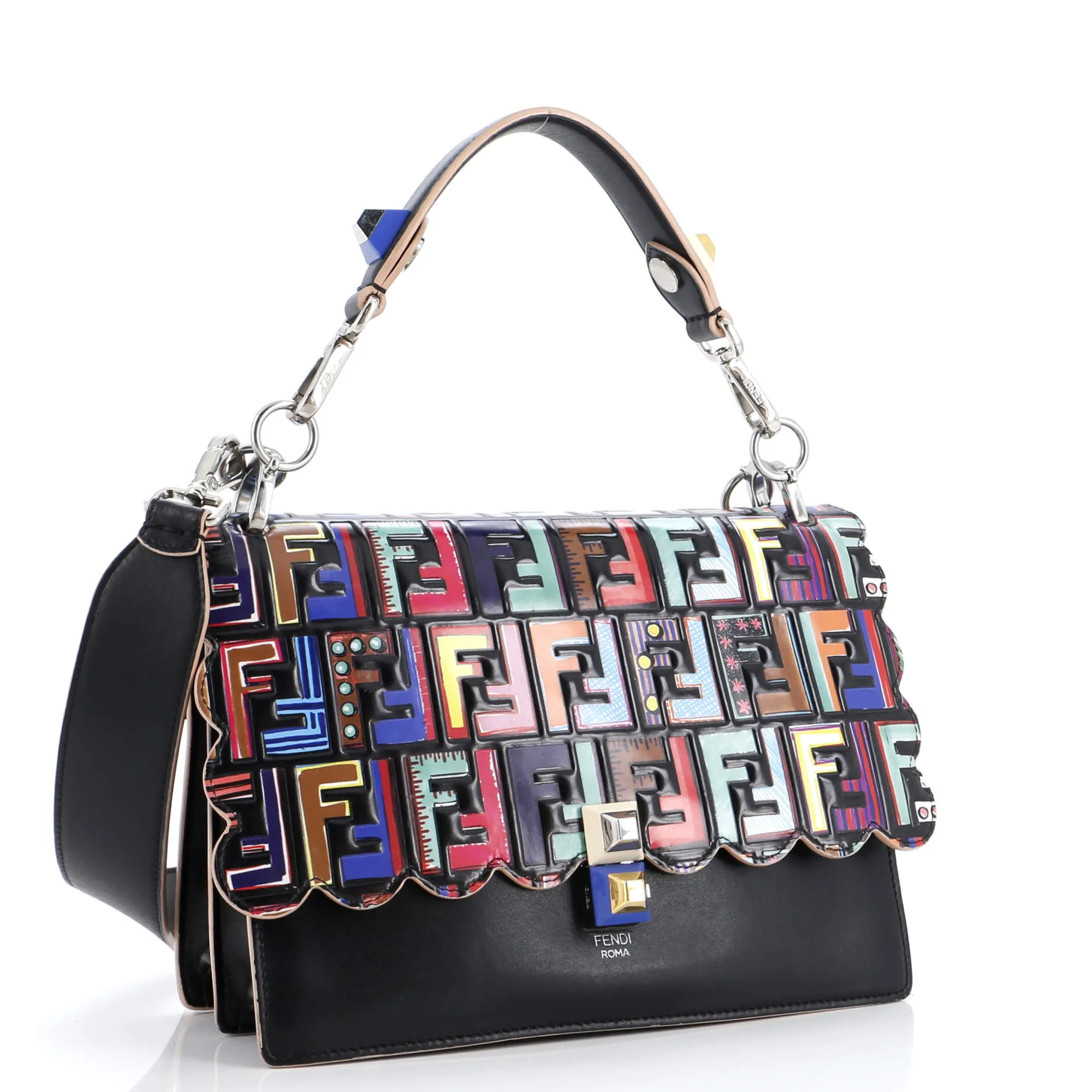Kan I Bag Zucca Embossed Patent and Leather Medium