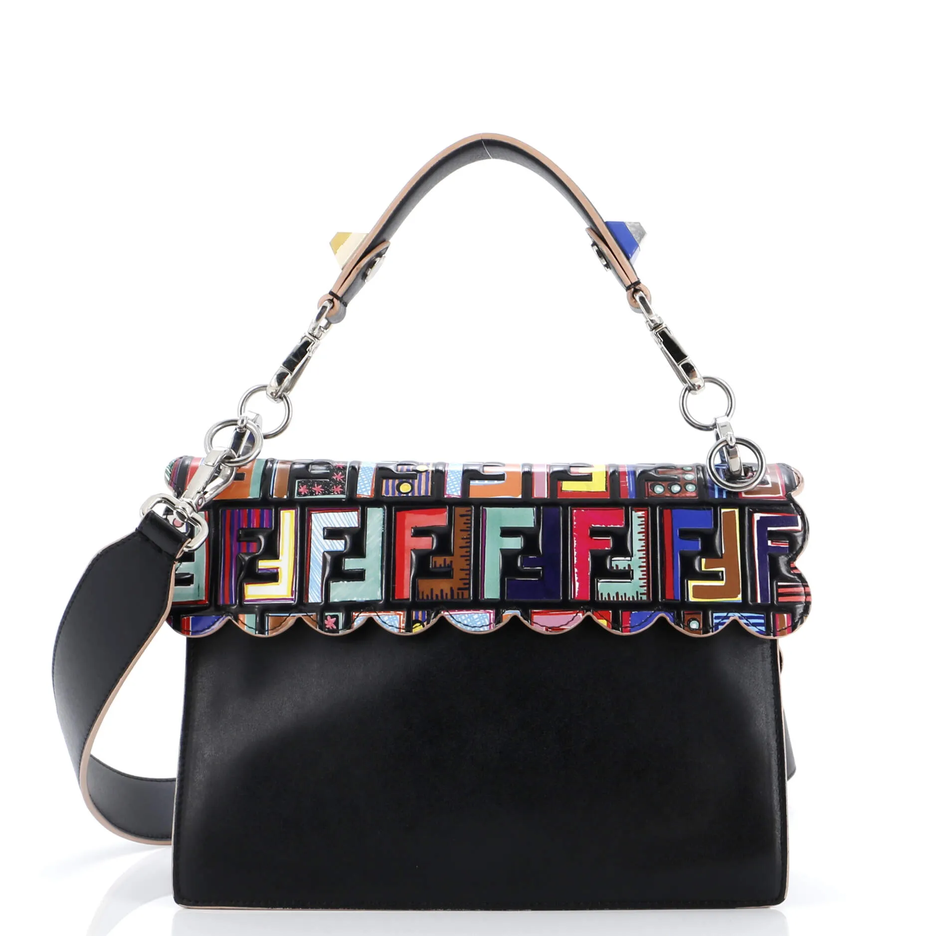 Kan I Bag Zucca Embossed Patent and Leather Medium