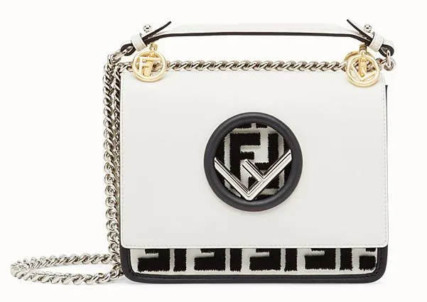 Kan I F Small White Leather Mini Bag