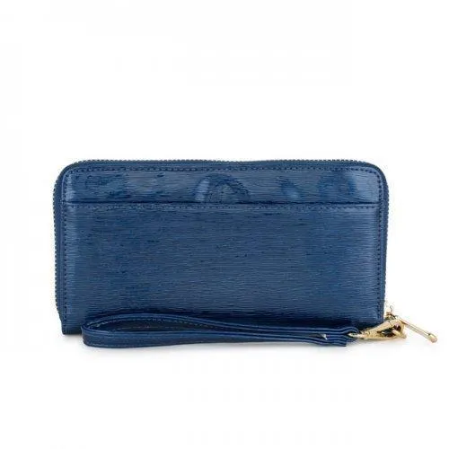 Kate Navy Faux Textured Leather Clutch (pack of 1 ea)