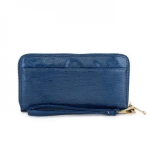Kate Navy Faux Textured Leather Clutch (pack of 1 ea)