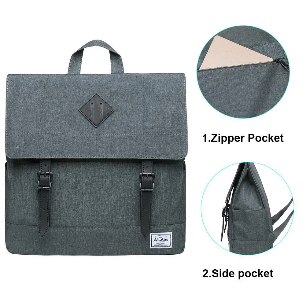 KAUKKO Stylish School Backpack  College Student, KS05-2 ( Grey Green/ 13.7L )