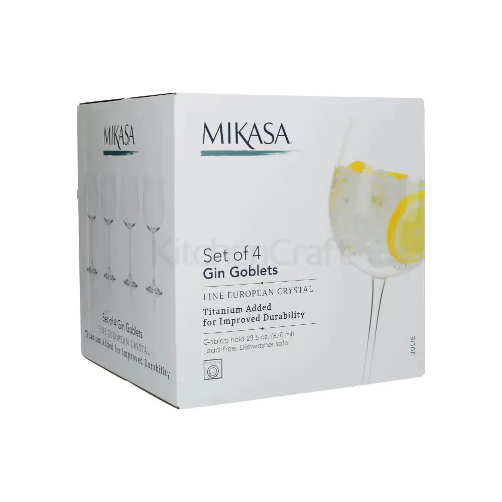 Kitchen Craft Mikasa Julie 23.5Oz Set Of 4 Gin Goblets - 670Ml
