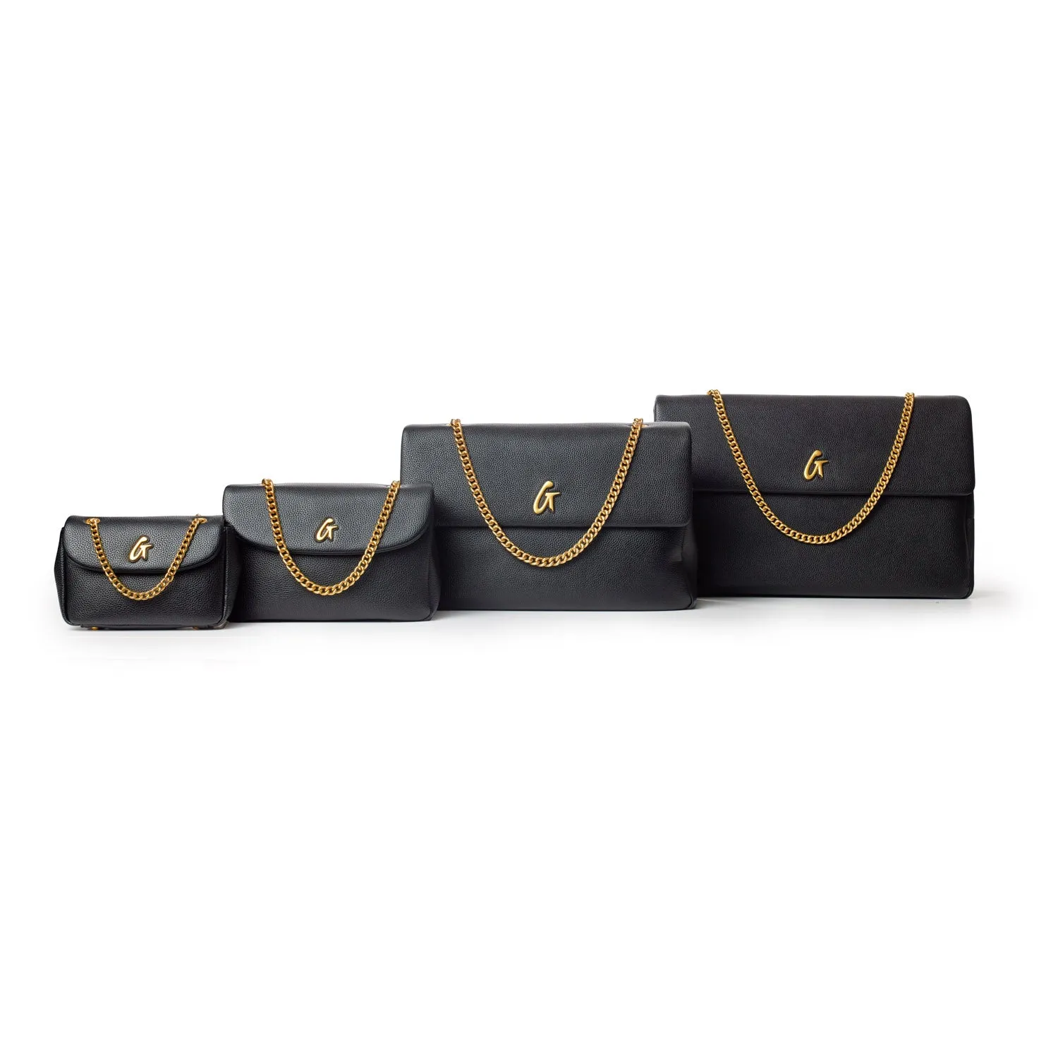 LARGE PEBBLE FLAP BAG - BLACK