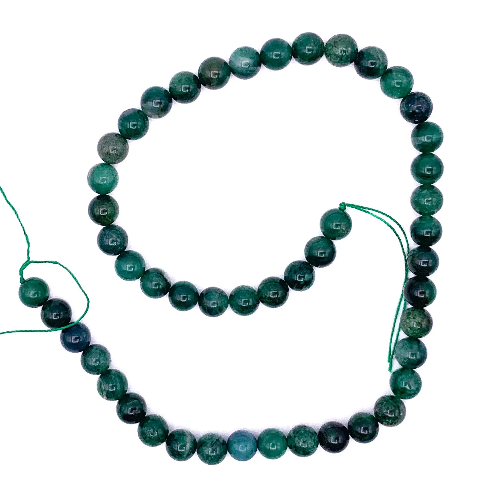 Lepidolite Green 8mm Smooth Rounds Bead Strand