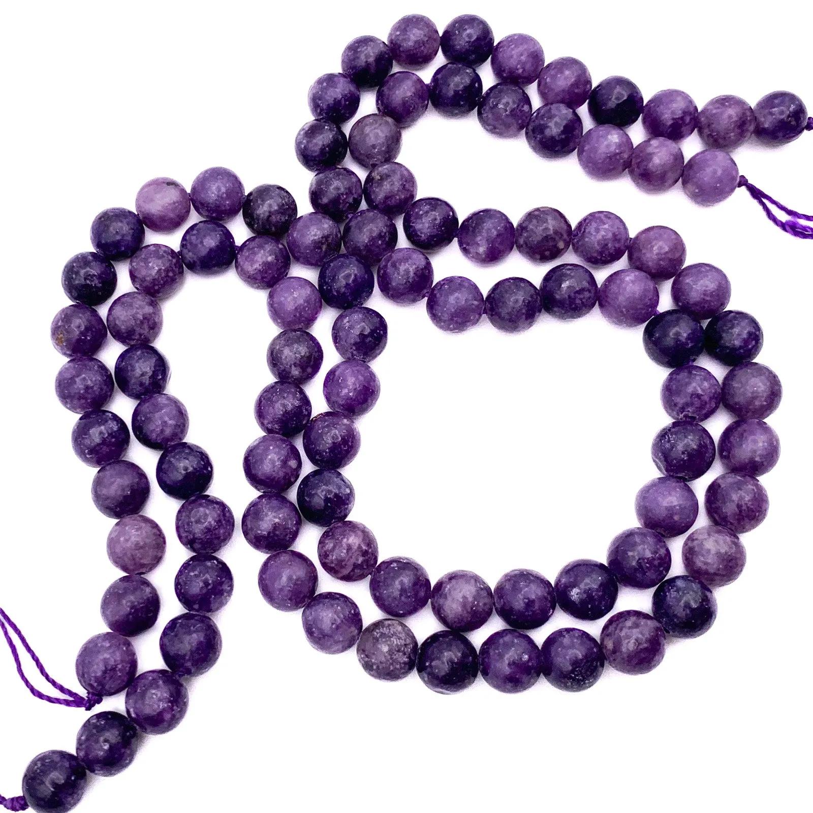 Lepidolite Violet 8.5mm Smooth Rounds Bead Strand