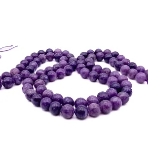 Lepidolite Violet 8.5mm Smooth Rounds Bead Strand