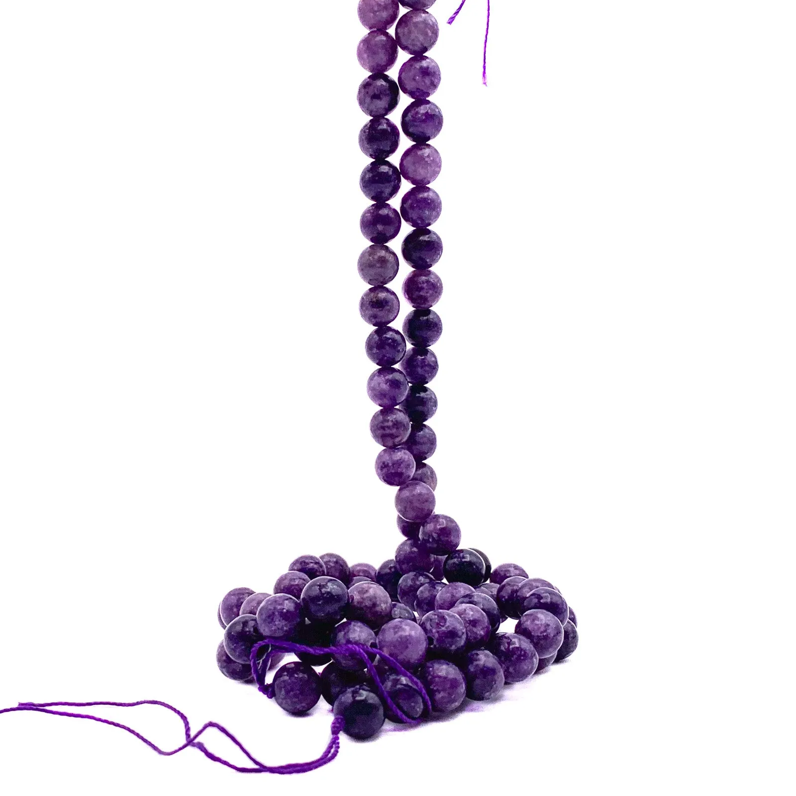 Lepidolite Violet 8.5mm Smooth Rounds Bead Strand