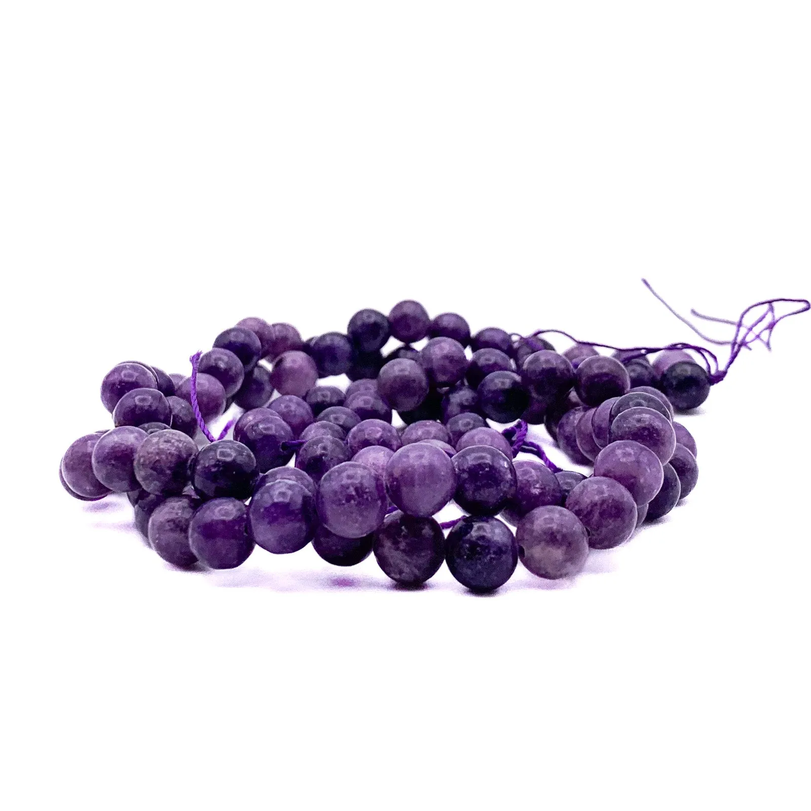 Lepidolite Violet 8.5mm Smooth Rounds Bead Strand