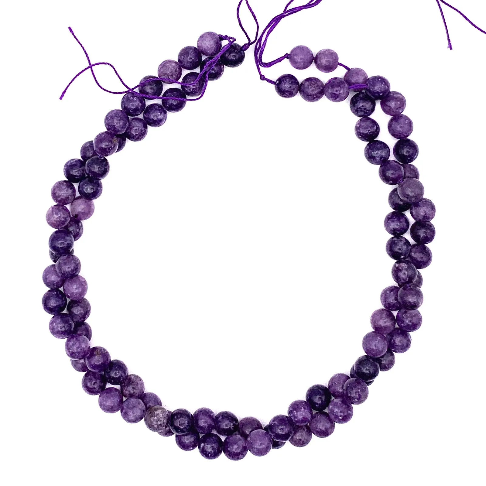 Lepidolite Violet 8.5mm Smooth Rounds Bead Strand