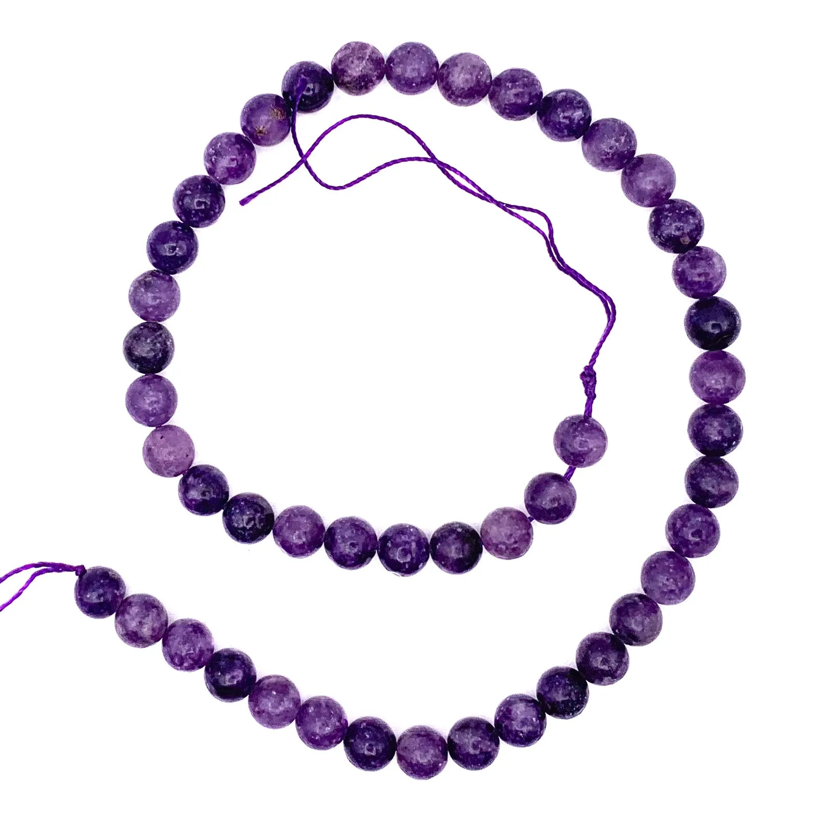Lepidolite Violet 8.5mm Smooth Rounds Bead Strand