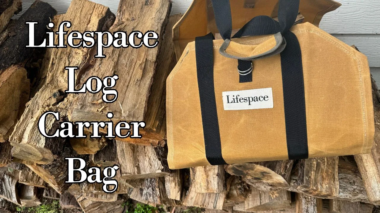 Lifespace Heavy Duty Canvas Firewood Log Carrier Bag with Handles & Strap