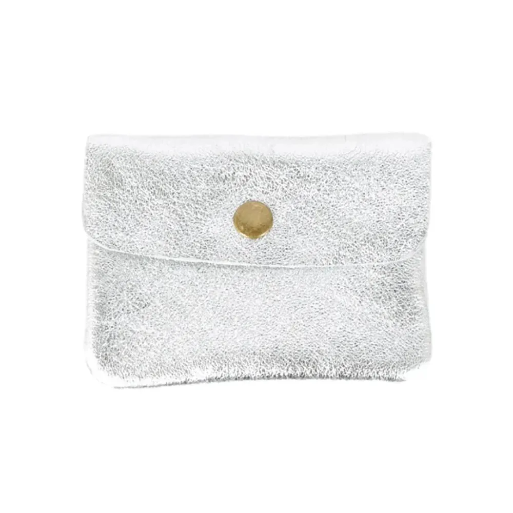 Maison Fanli Coin Purse in Metallic Silver