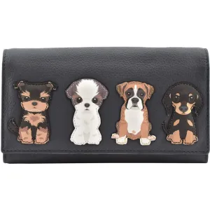 Mala Leather Grey Best Friends Sitting Dogs Matinee Purse