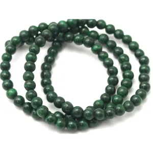 Malachite Smooth Rounds 4mm Strand