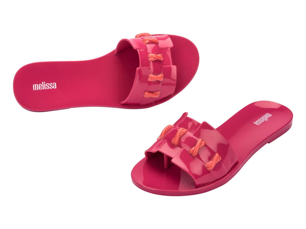 Melissa Ana AD Flat Pink Flip Flop Slides For Women
