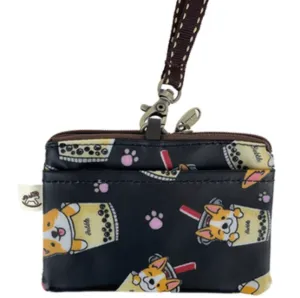 Midnight Blue Boba Corgi Card & Coin Purse